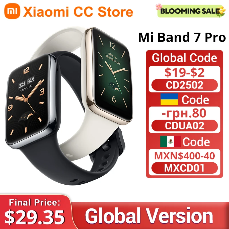 [Dünya Prömiyeri] Küresel Sürüm Xiaomi Band 7 Pro 1.64'' AMOLED Kavisli Ekran GPS Kan Oksijen 12 Gün Pil Akıllı Bant 7 Pro