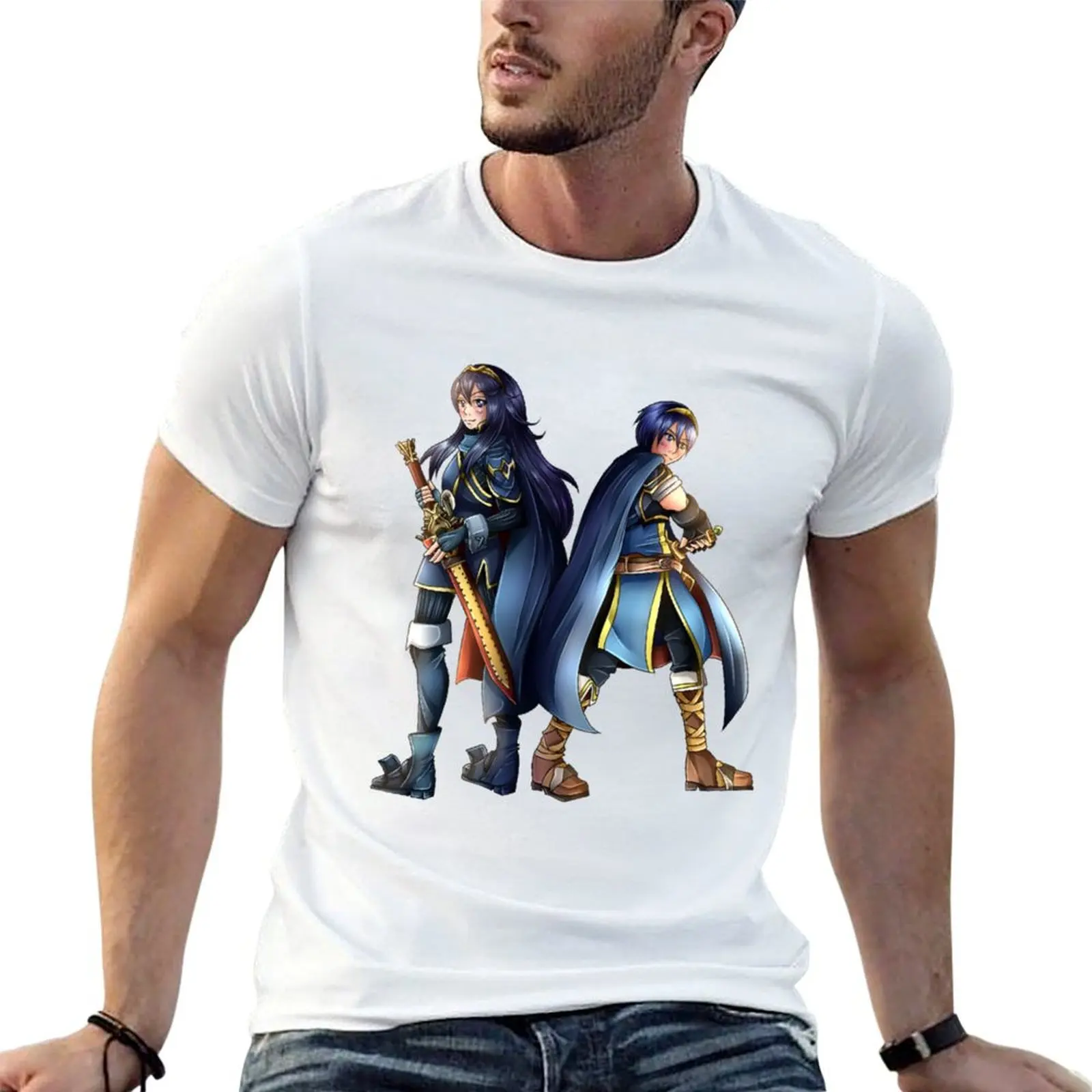 Футболка Lucina and Marth, мужская футболка с графическим принтом, черная хлопковая футболка, однотонная мужская футболка, хлопковая футболка в упаковке, мужская футболка