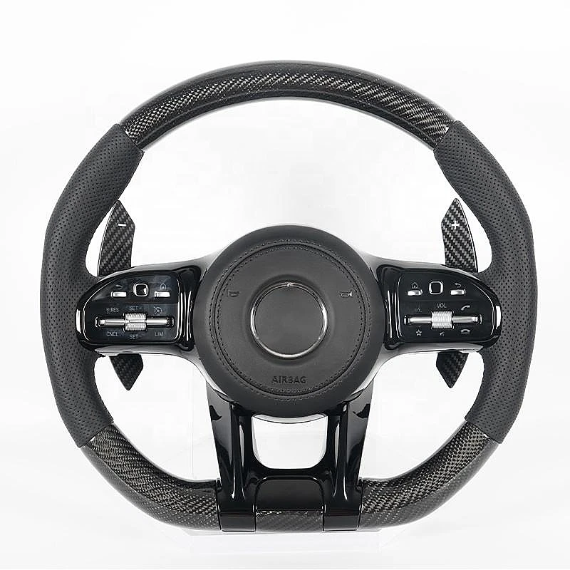 

For Mercedes-Benz AMG W204 W205 A45 Carbon Fiber Dragonfly Steering Wheel for D-Shaped G-Class S-Class C-Class GLC300 Models