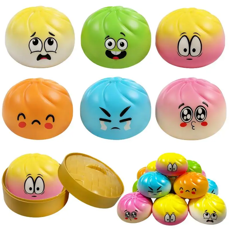 1Pcs Simulation Dumpling Squeezable Toy Slow Rebound Cute Stress Relief Squeeze Toy Soft Anti Stress for Daily Work and Study