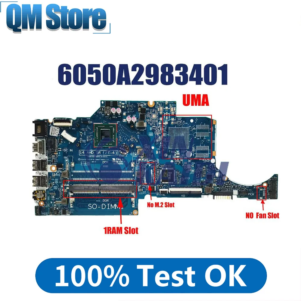 Laptop Mainboard For HP 14-CM 245-G7 TPN-I132 6050A2983401 Notebook Motherboard With E2 A4 A9 CPU 100% Tested OK