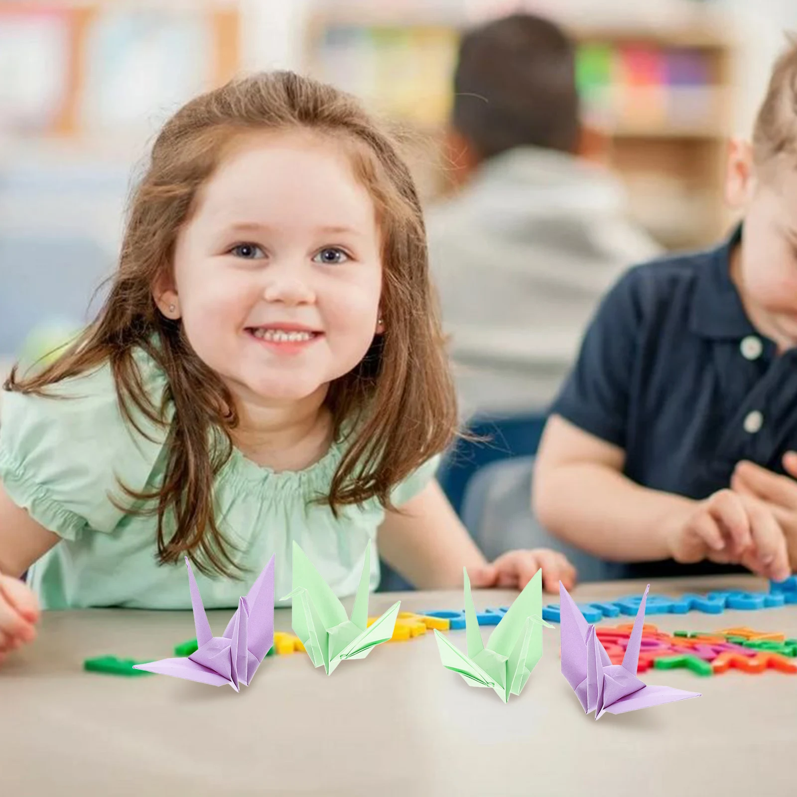 

100 Pcs Kid Paper Kids Drawing Hand Craft Folding Children Coloring Kindergarten