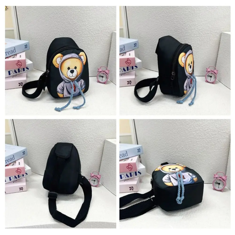 Zaino in nylon borsa a tracolla in vita cartone animato moda orso borsa da petto per bambini mini borsa a tracolla leggera da viaggio