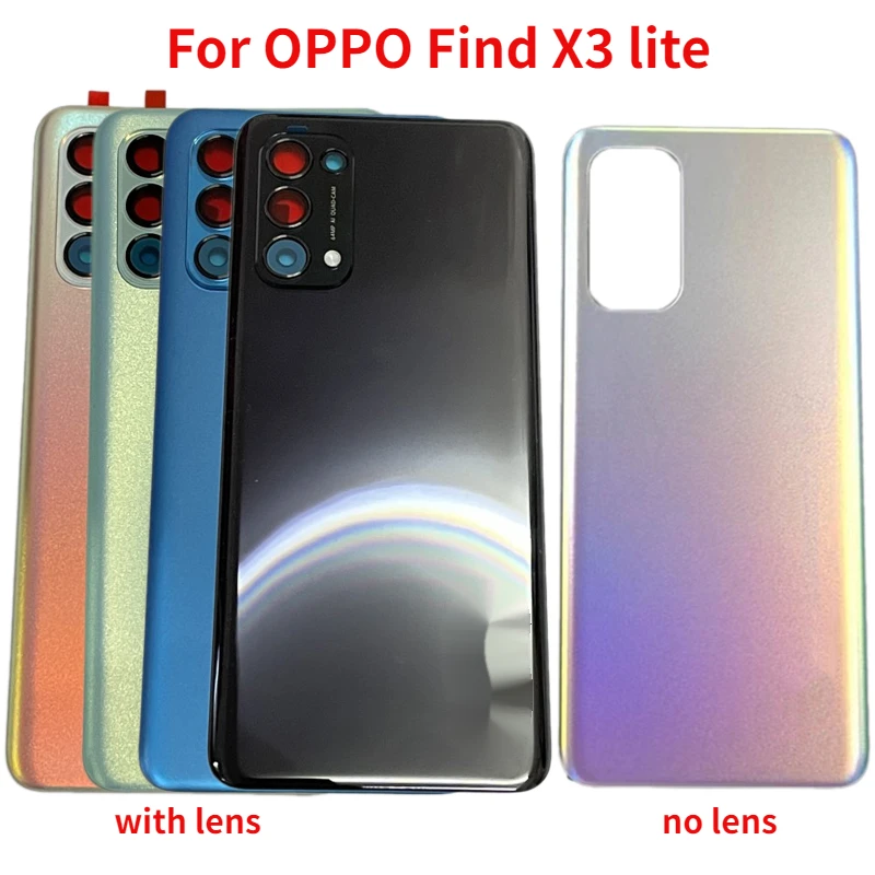 New back Glass For Oppo Find X3 lite CPH2145 Battery Cover Panel Rear Door Housing Case with adhesive