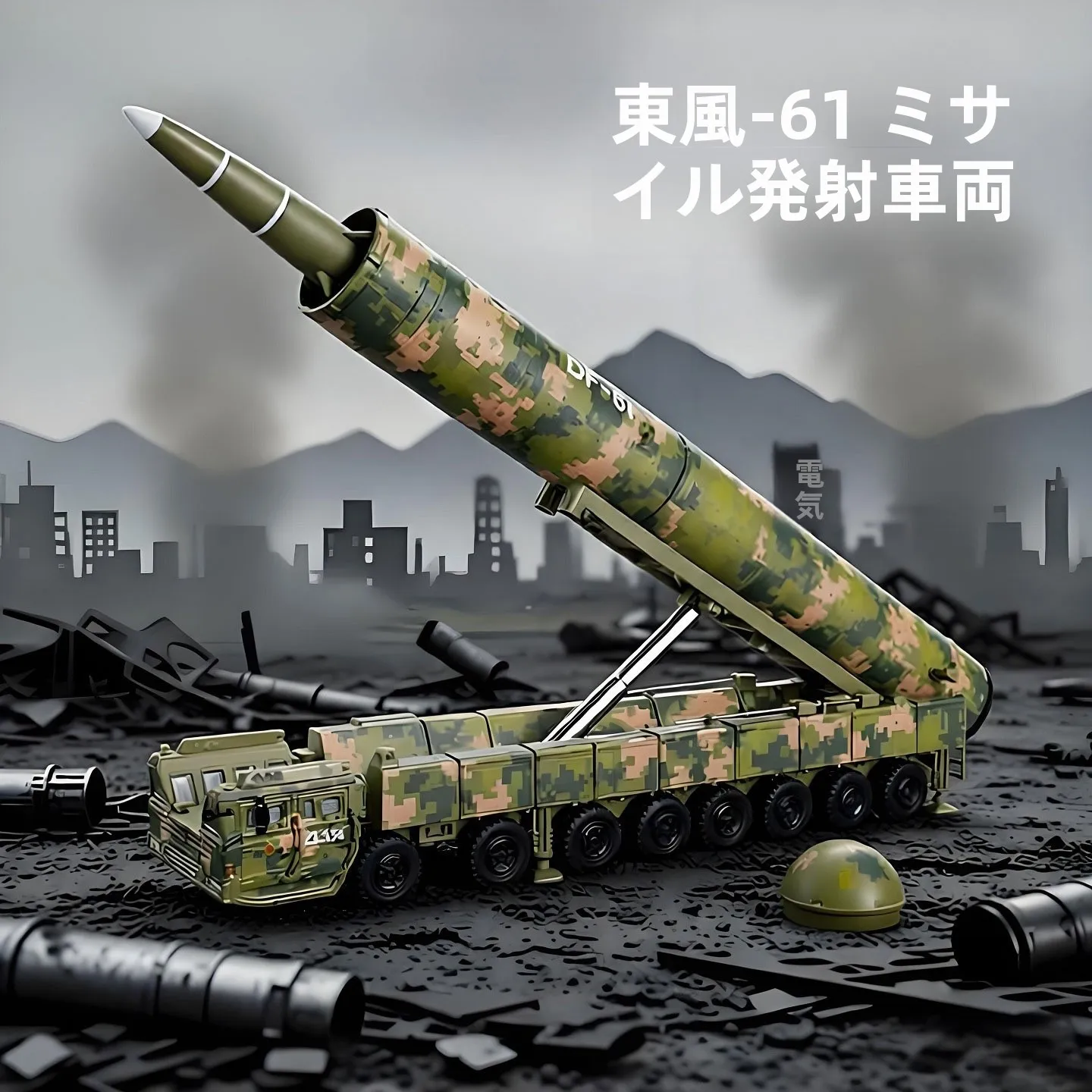 Modelo de Brinquedo Colecionável de Simulação Estática do Lançador de Mísseis Nucleares Intercontinentais DF41 da Kadewei Alloy