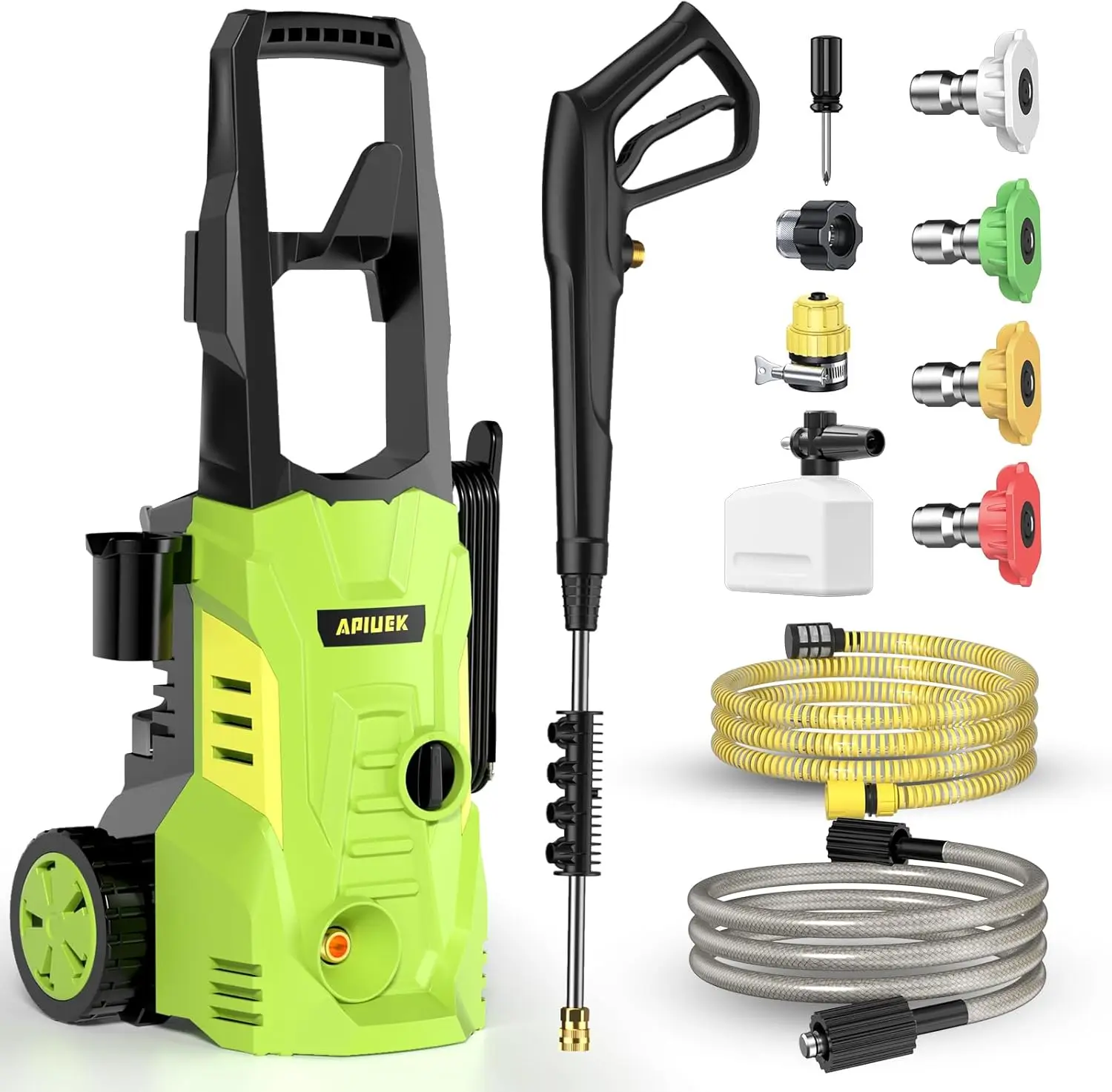 

Electric High Pressure Washer - Duede Portable Power Washer with Upgraded Soap Tank, 4 Pressure Tips, 6.6 FT Inlet & 23 FT Wate