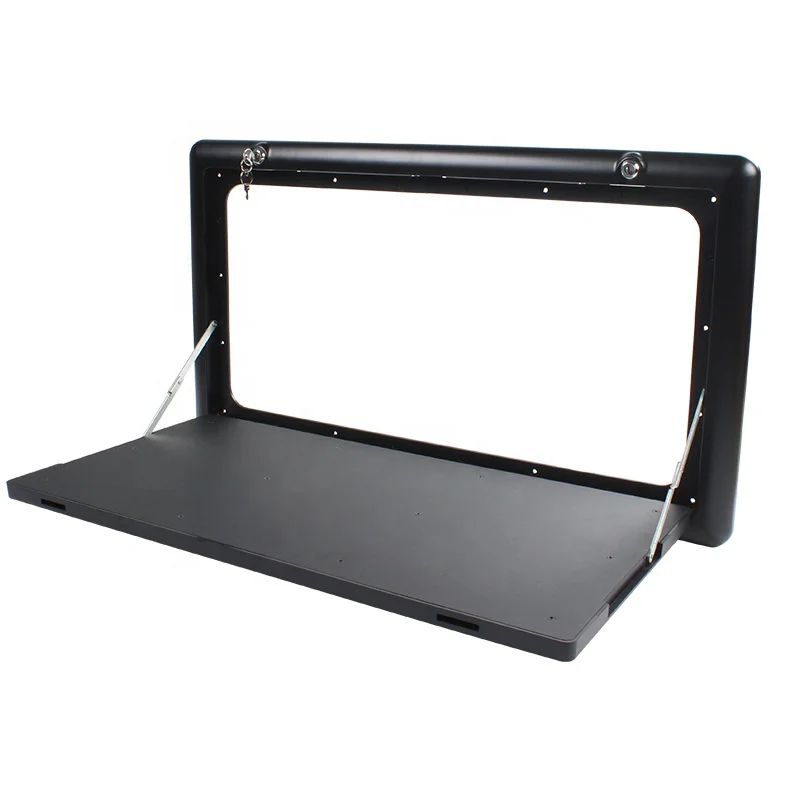 

TYTXRV 800*450mm RV Folding Table with LED Light Lockable Camper Black Outside Picnic Wall Mounted Table