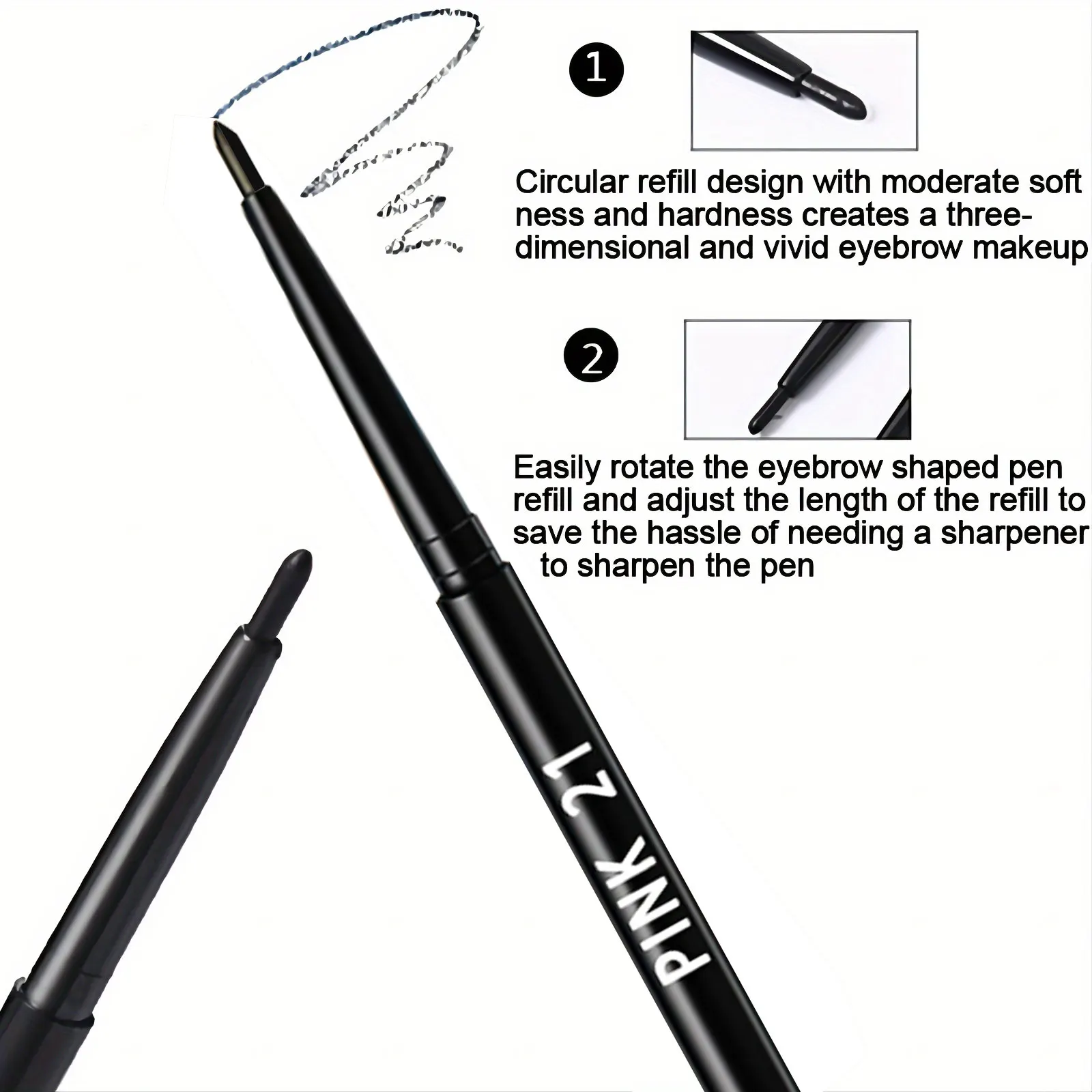 10Pcs Long-Lasting Black Eyeliner Pencils -Waterproof, Sweatproof and Smudge-Proof with Easy Twist  Eyeliner Pencils