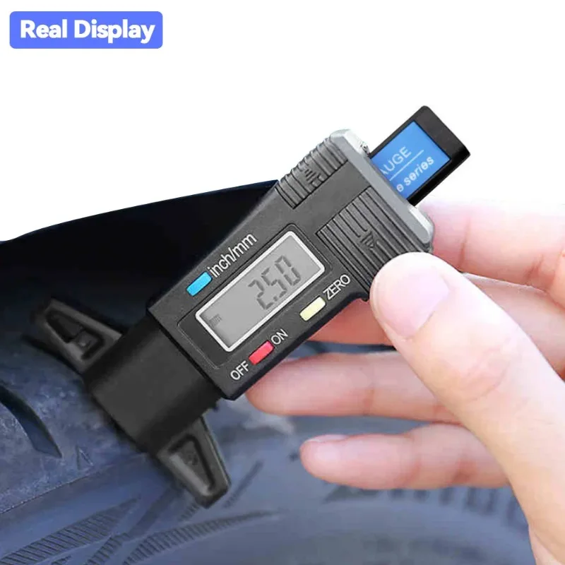 Digital Tread Depth Gauge For Car Tyre Tire Meter Thickness Gauges Automobile Tire Wear Detection Measuring Tools Depth Caliper