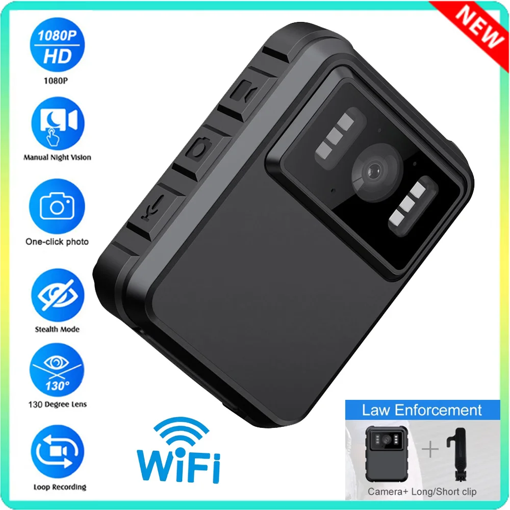 16-128G Mini Camera Wifi Hotspot HD 1080P Bodycam Sports DV Camera Portable Law Enforcement Recorder Night Vision Video Recorder