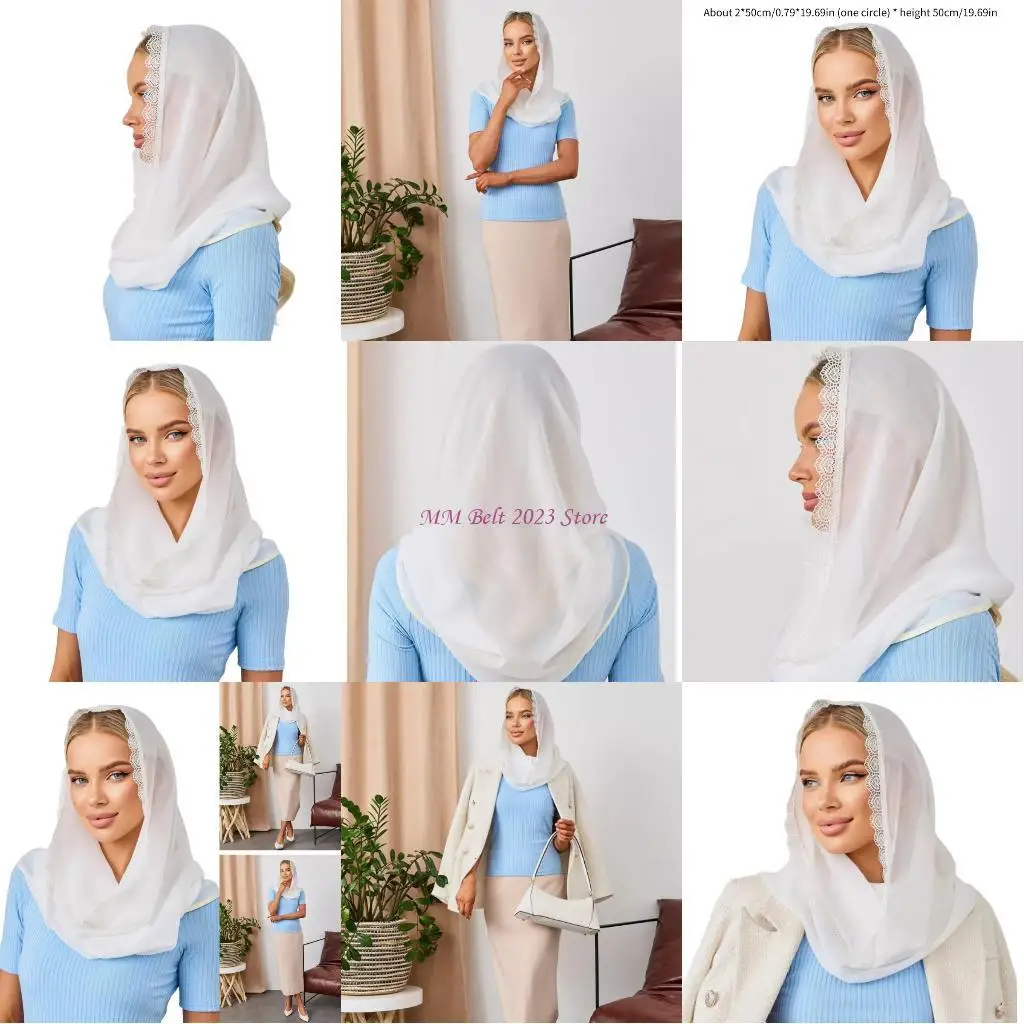 

49ME Breathable Chapel Headpiece for Women Girls Catholic Services Vatican Visit