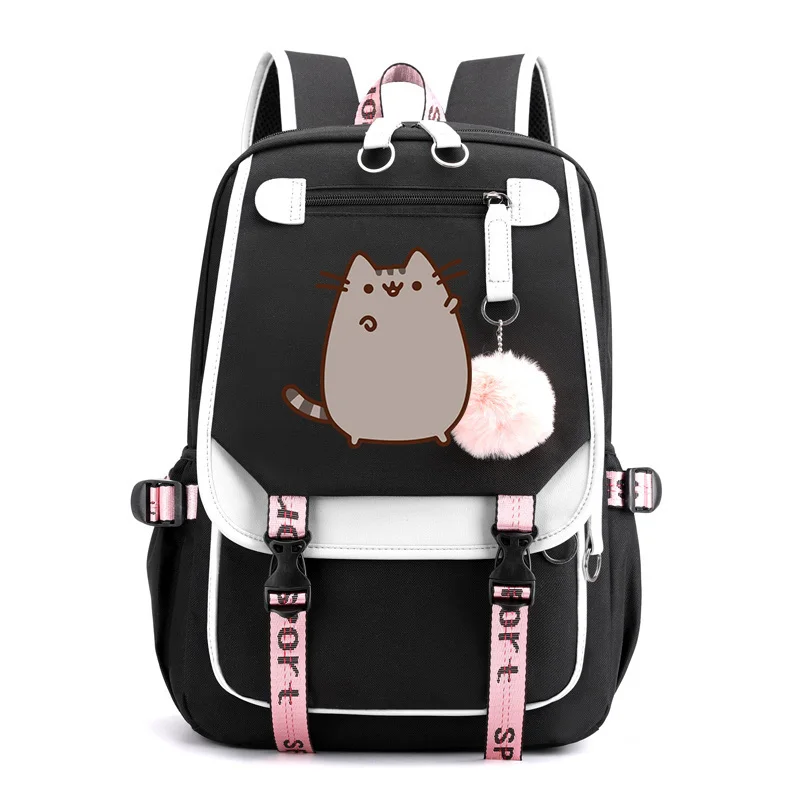 Cartoon Cat Printed School bag borse per ragazze ragazzi Bookbag per adolescenti zaini da viaggio Casual zaino rosa Mochila