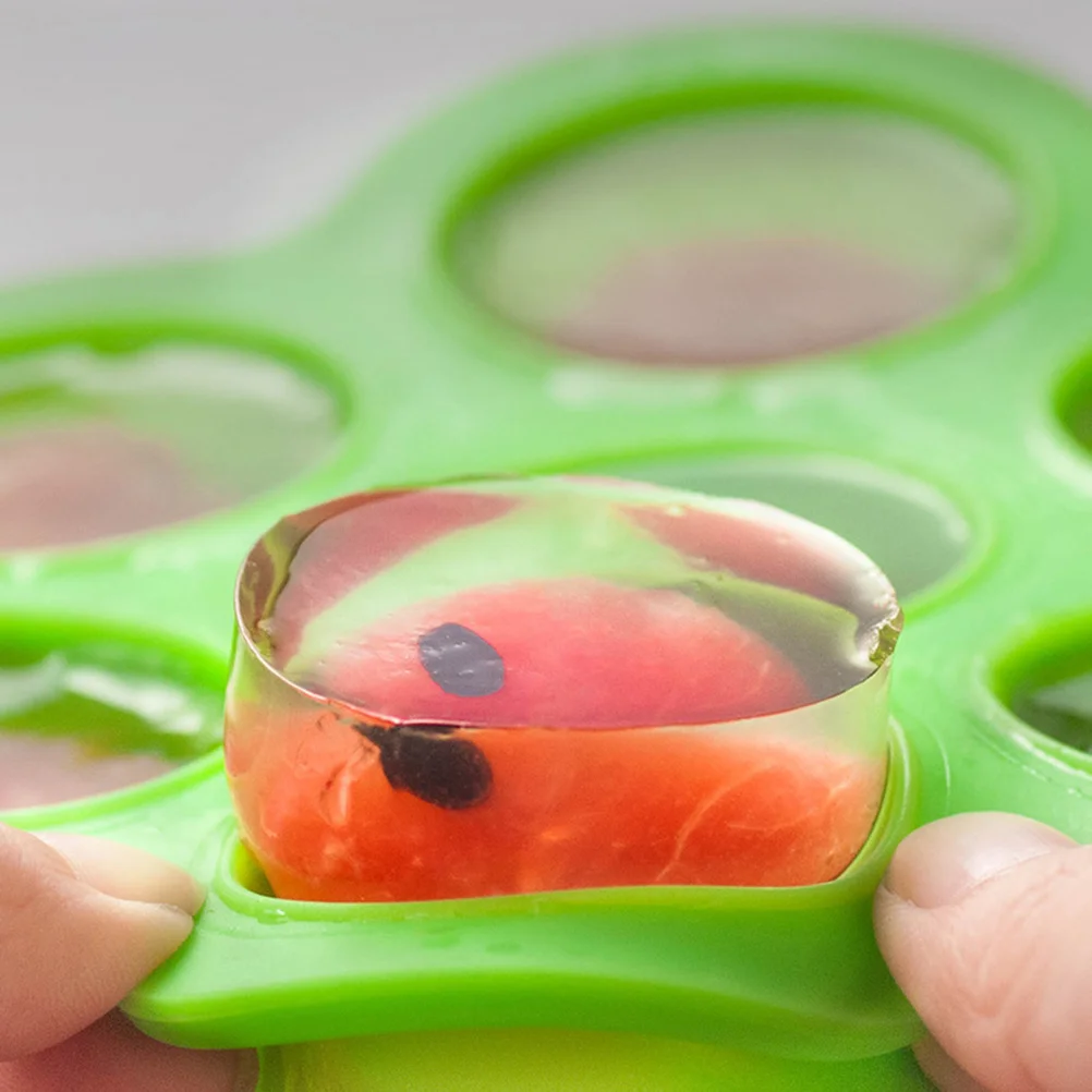 

7 Section Baby Food Storage Tray -Grade Silicone with Clip-on Lid for Freezing Baking Serving Green