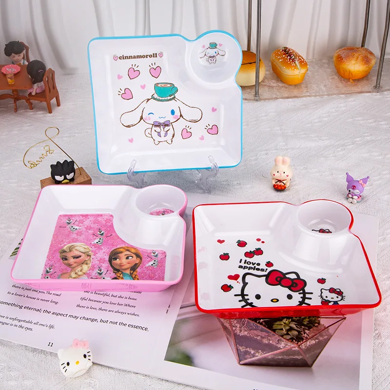 Kawaii Sanrio piatti Hello Kittys accessori Cute Anime Diamine stoviglie piatto per insalata per uso domestico piatto per gnocchi giocattoli regalo per ragazze