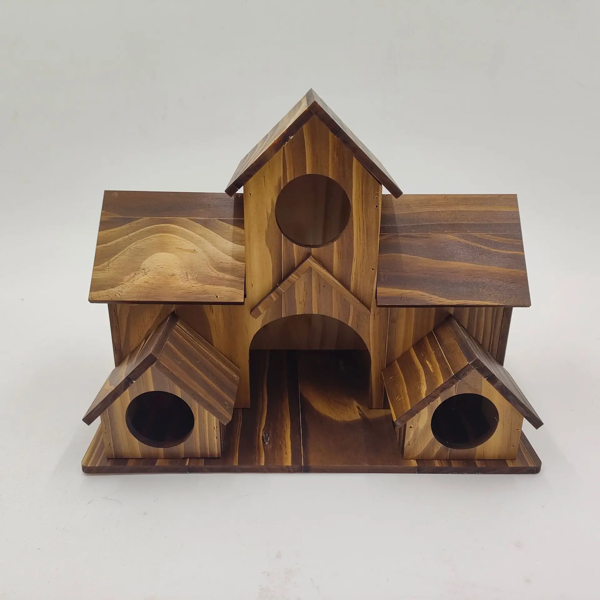 Maison d'oiseaux en bois, nid de villa d'oiseaux de jardin extérieur, mangeoire à oiseaux suspendue 