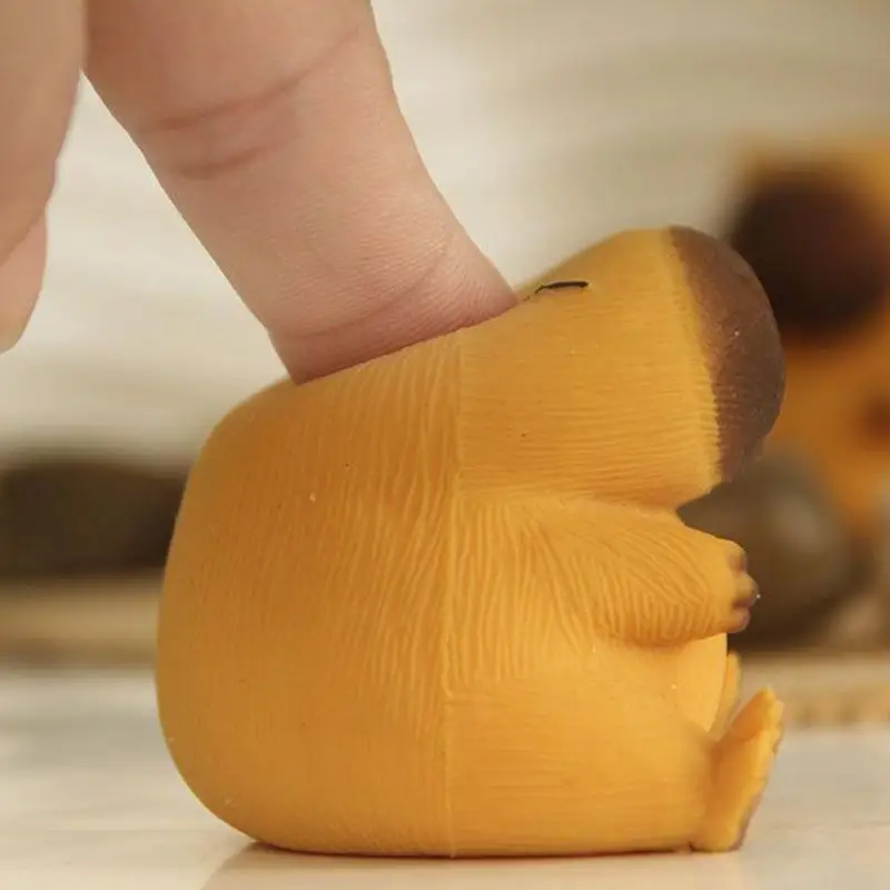 Juguetes para apretar Capybara de rebote lento, juguetes Kawaii marrones para Fidget, capibara de dibujos animados, alivio del estrés, juguetes de descompresión, regalos para niños