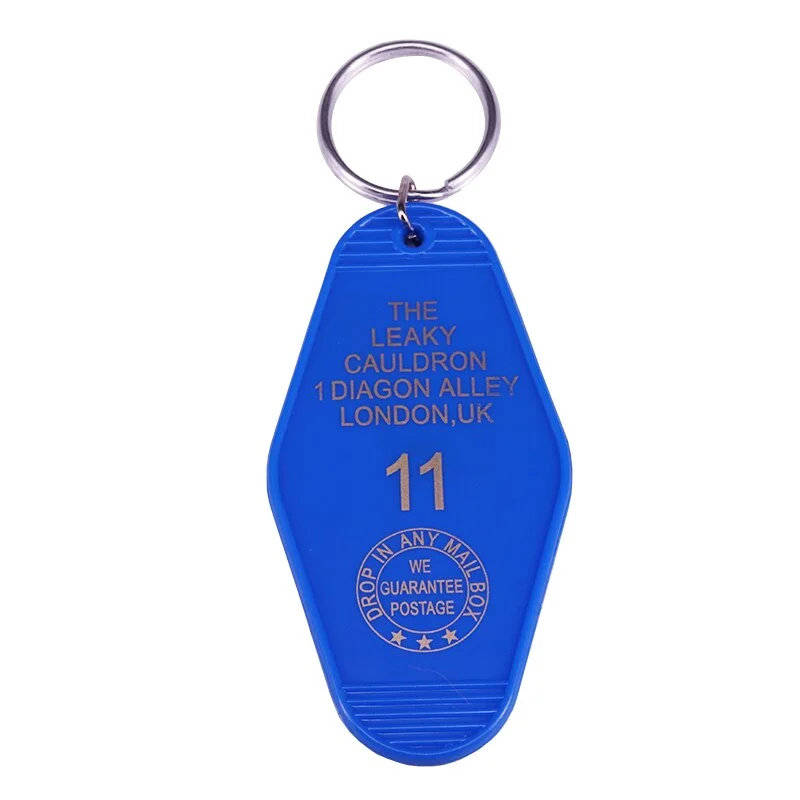 HxxP Vintage Style Hotel Key Tag Fob Motel KeyChain Keyring Wizarding World Bookish Fans Gift Room 142 Blue