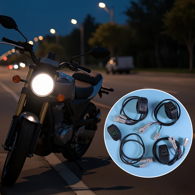 Product image for 22mm Motorcycle Headlight Switch Modified Control LED Light For Surron Light Bee X / S For TALARIA STING Electric Bike Accessory