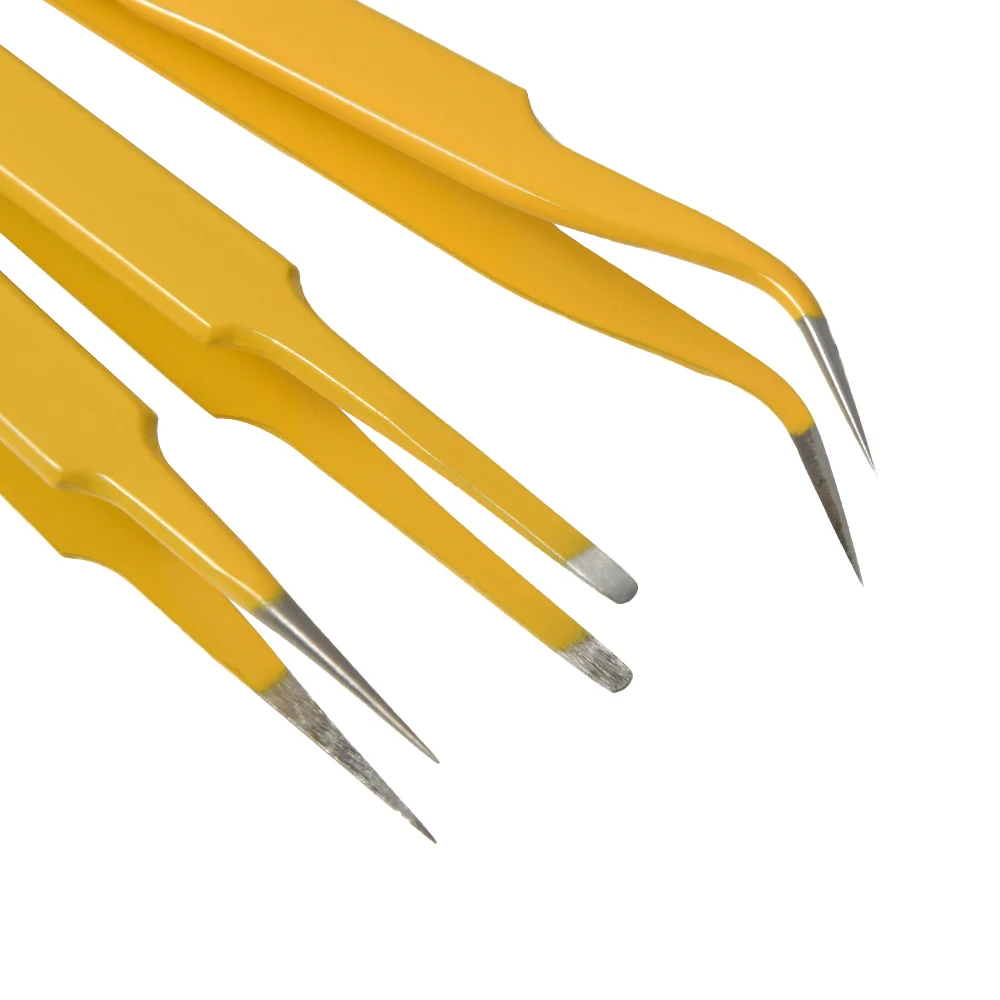 Set di pinzette antistatiche in acciaio inossidabile 1PC per strumento di riparazione del telefono elettronico pinzette per sopracciglia/ciglia