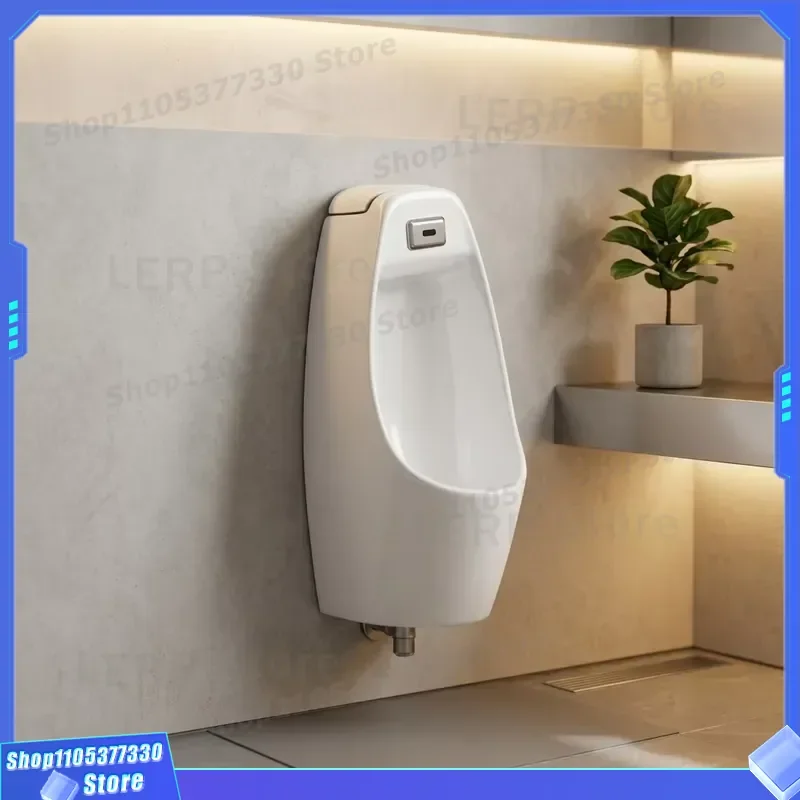Automatic Sensor Urinal Modern Ceramic Floor Mounted Waterless System for Men Bathroom Installation with 3 Year Warranty