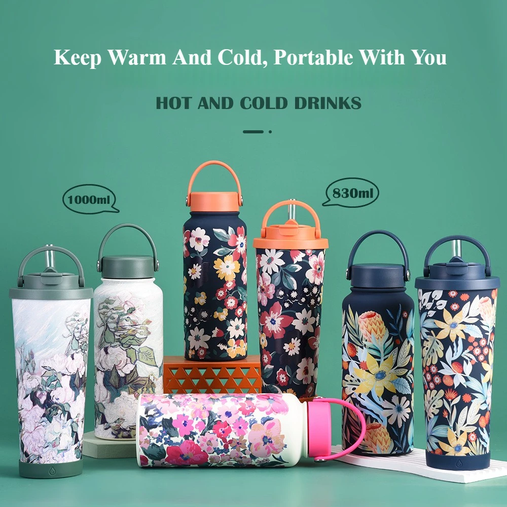 

Кружка большой емкости 830/1000 мл, термобутылки, термос из нержавеющей стали, термобутылка, чашка с широким горлышком, портативные чашки для воды