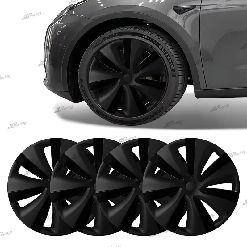 2024 Newest Covers 19 Inch Hubcaps Replacement Hub Caps OEM Rim Protector Black Wheel Caps Protection for Tesla Exterior CR7 B6