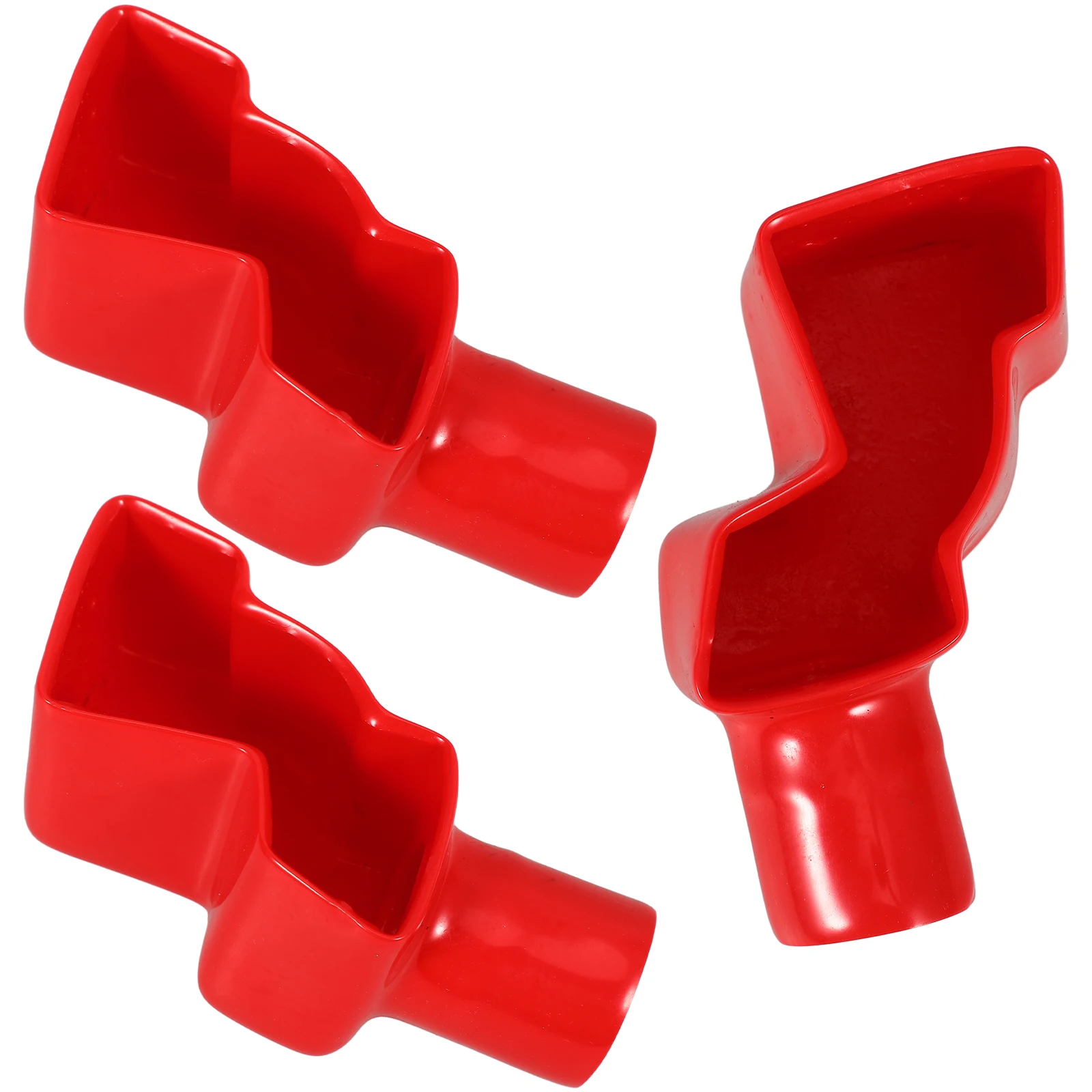 

3pcs Terminal Protector Red PVC Insulation Cover Anti Dust Caps For Truck Marine Boat Terminals