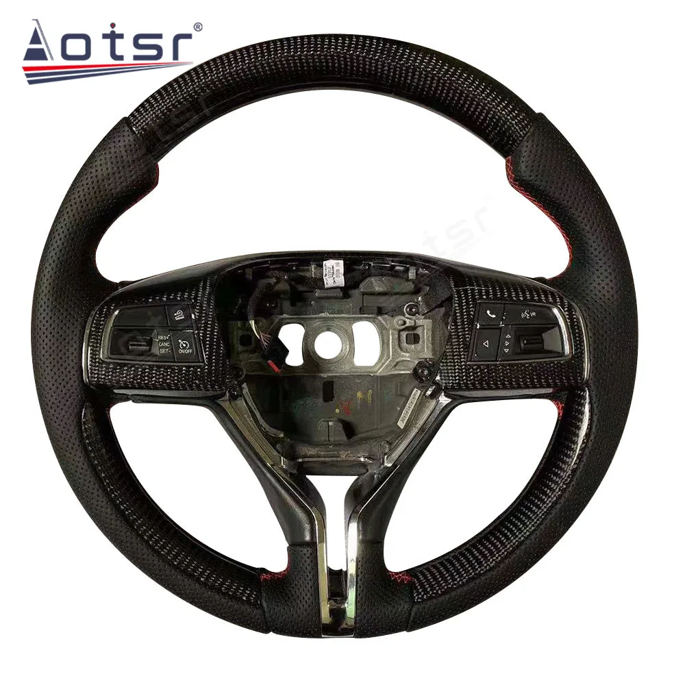 Car Carbon Fibre With Heating Steering Wheel For Maserati Quattroporte Ghibli GT Interior Replacement Parts Car Accessories