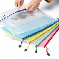 Bolsa impermeable con cremallera para documentos, carpeta transparente de PVC A4, bolsillos para documentos, carpetas de productos para oficina y escuela, 5 unidades por lote