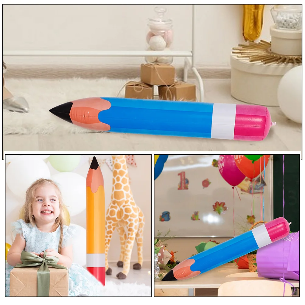 7 Pcs Homecoming Decoration Pencil Blow up Giant Crayon Prop Birthday Balloons Happy Jumbo Crayons