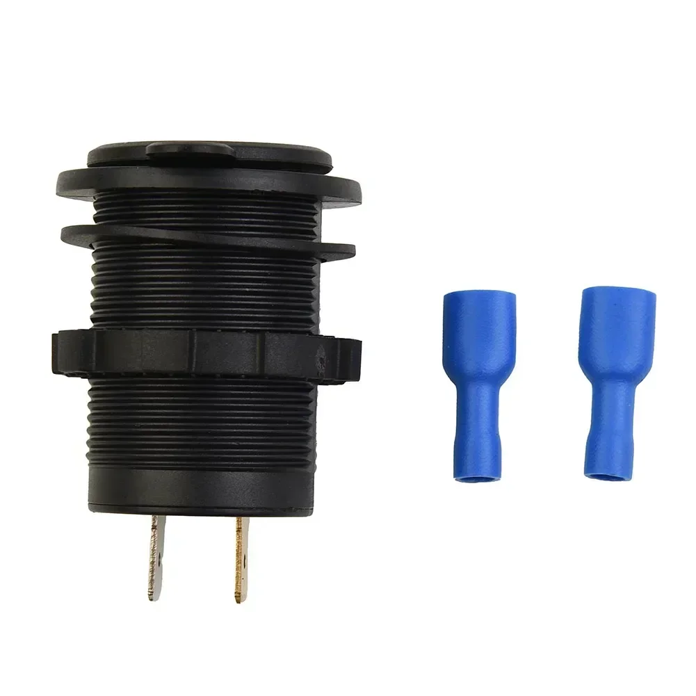 

Автомобильное зарядное устройство с двумя USB-портами — черный пылезащитный светодиодный индикатор для мобильных телефонов, мотоциклов и скутеров (новый)