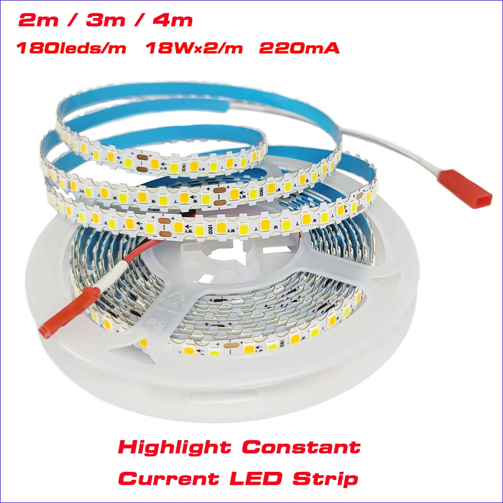 SANAN chip 2/3/4 meter 2835 180D 220mA Dual Colors Constant Current LED strip for repairing chandeliers, 3000K+6500K LED ribbon