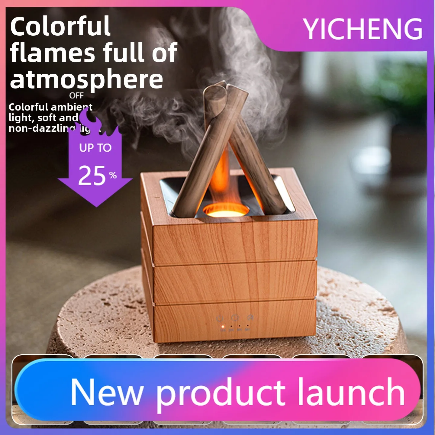 

XXD campfire colorful flame humidifier home office desktop air fog volume essential oil aromatherapy machine
