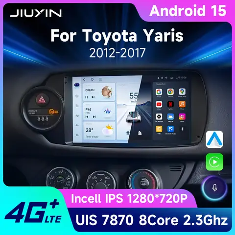 Car Radio Android 15 Carplay For Toyota Yaris 2012 2013 2014 2015 2016 2017 Navigation GPS Multimedia Player Stereo WIFI BT Auto