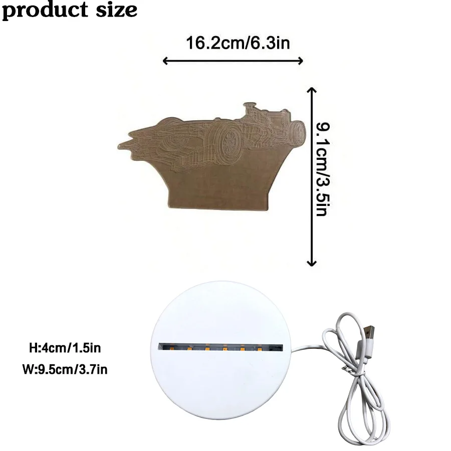 車種の3Dナイトライト、夢のような暖かさ、静かで温かく、人生にロマンチックな雰囲気を加え、毎晩おやすみを照らします。