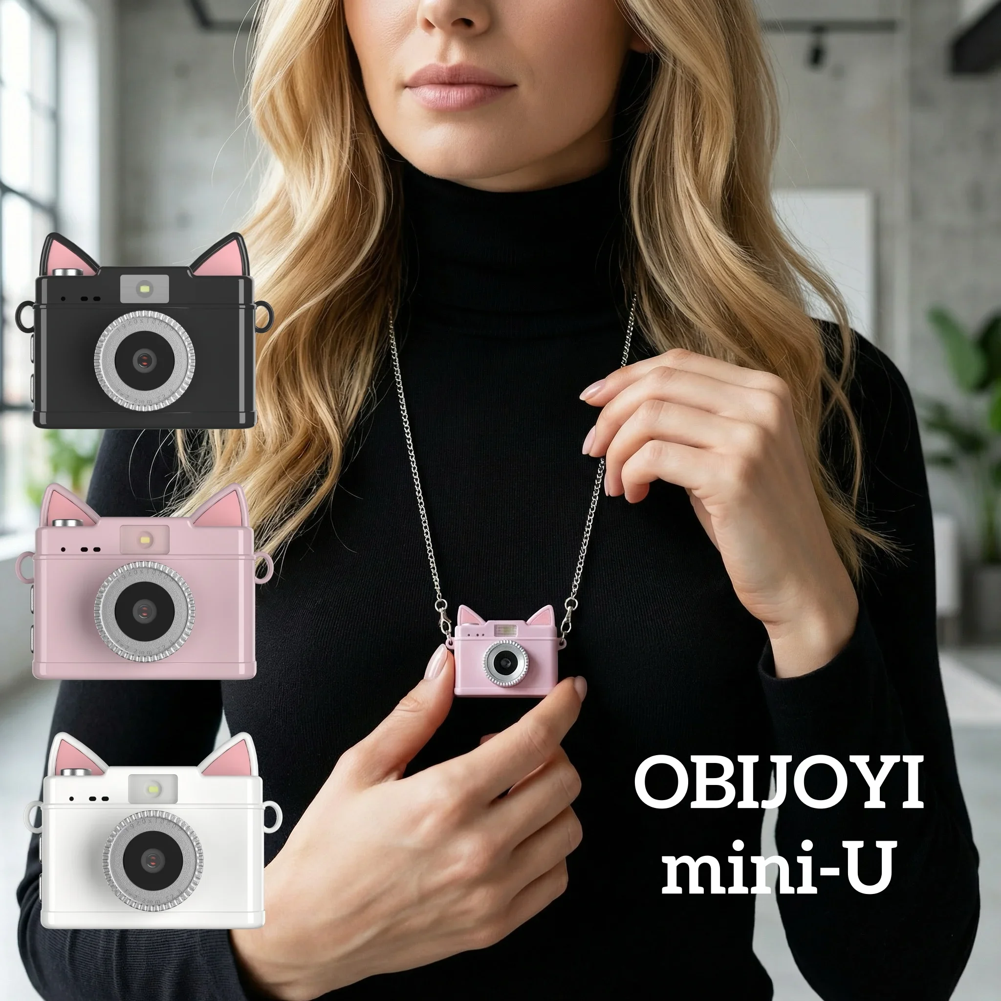 Câmera Digital Mini OBIJOYI de 0,96 Polegadas, Câmera Retro com Suporte para Cartão de Memória, Gravador de Vídeo 1080P com Flash