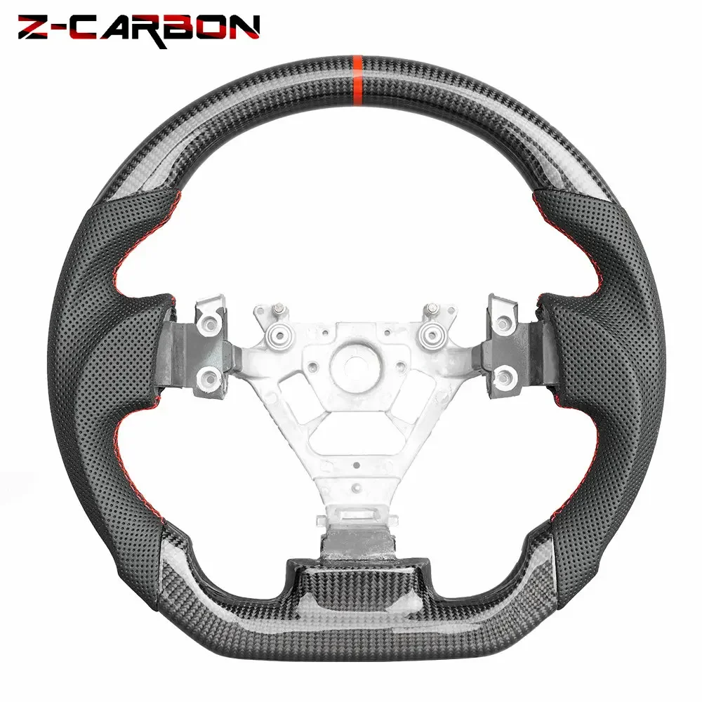 

For Nissan 350Z Carbon Fiber Steering Wheel For 350Z Z33 2003-2008 Racing Wheel Perforated Leather With LED Steering Wheel
