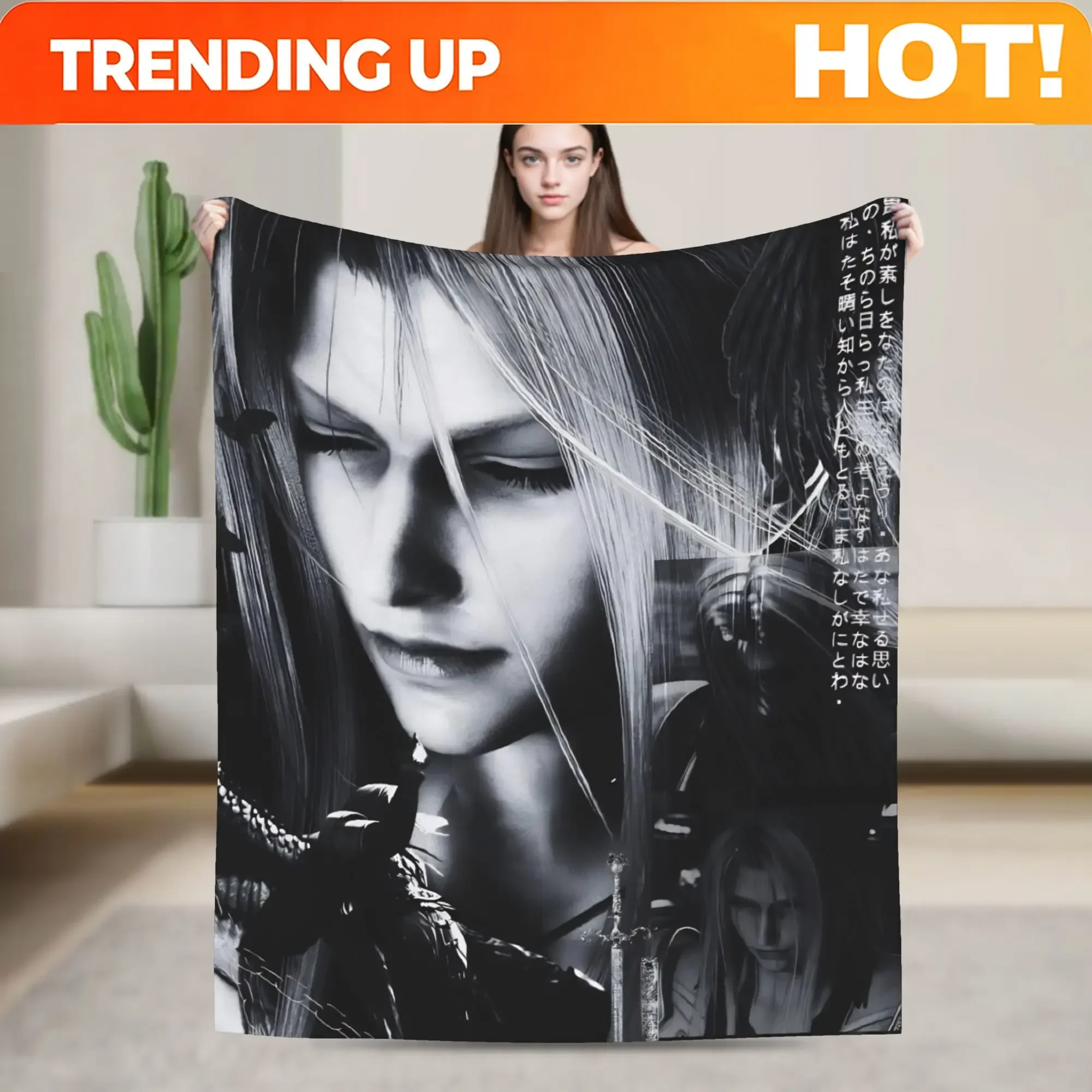Custom Sephiroth Finals Fantasys Blanket Coral Fleece Plush Summer Lightweight Thin Throw Blankets For Bed Bedroom Bedding Throw