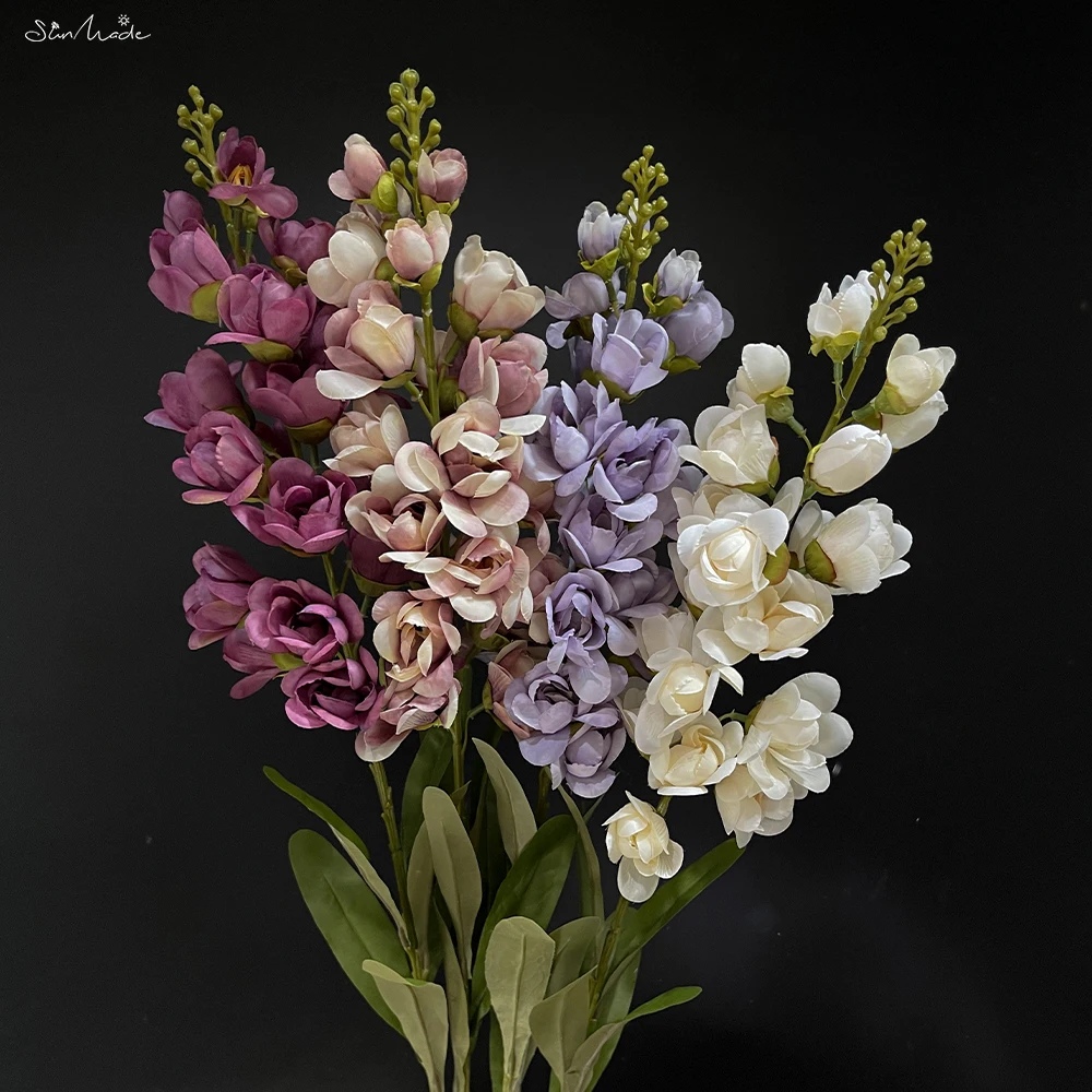 SunMade Bell Hyacinth Long Branch Flowers Home Decoration Silk Artificial Flowers Wedding Christmas Decor Flores Artificales