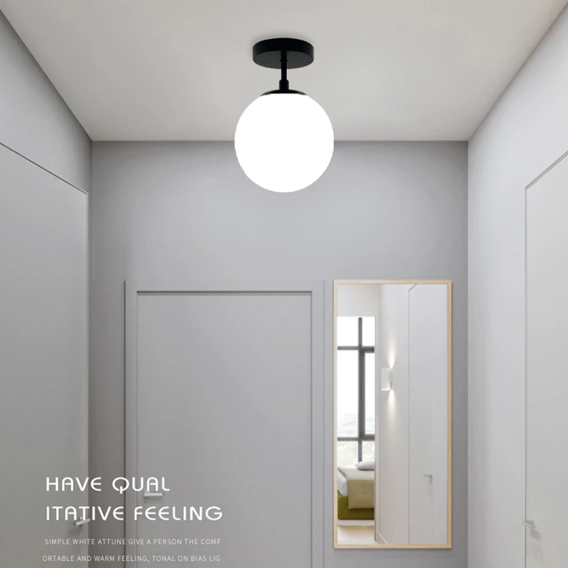 Nordic Light Luxury Simple Restaurant Small Chandelier Corridor Entrance Bedroom Retro Balcony Bay Window Ceiling Lamp