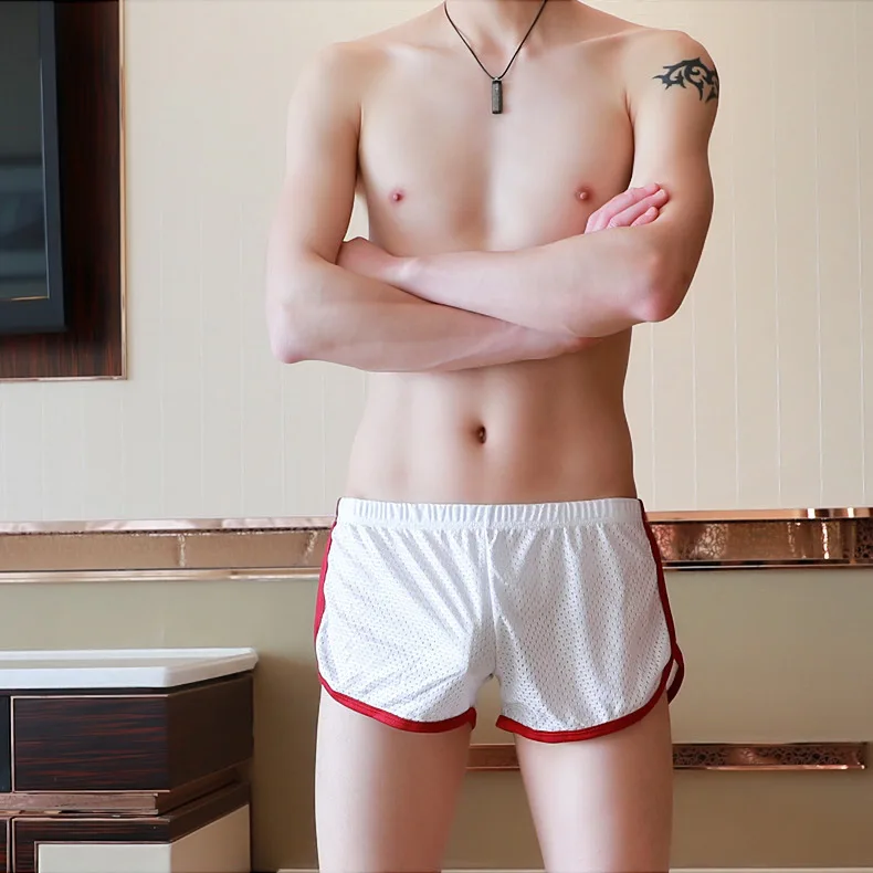 

Men's Casual Shorts Summer Mesh Breathable Loose Boxer Shorts Comfortable Quick Drying Cool Feel Sports Trunk Teenager Aro Pants