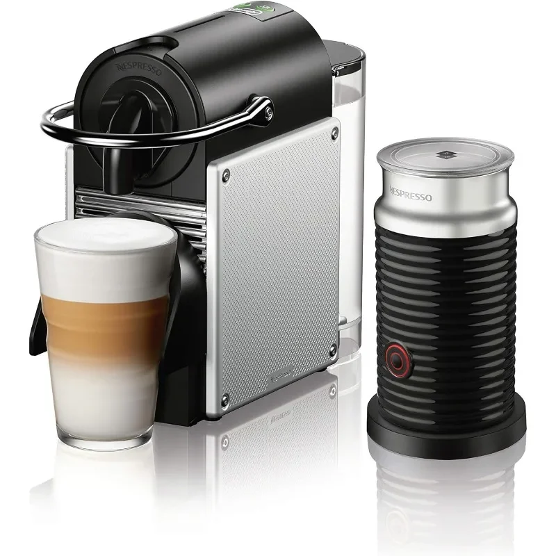 Nespresso Pixie Coffee and Espresso Machine by De'Longhi with Milk Frother, Aluminum, 34 ounces