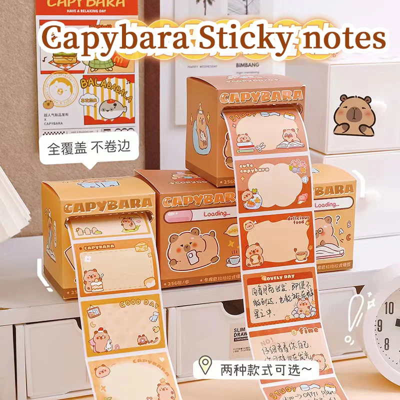 Kawaii stationery supplies Notepad cute Capybara sticky notes stationary Office accessories Diary Decoration memo pad cute thing