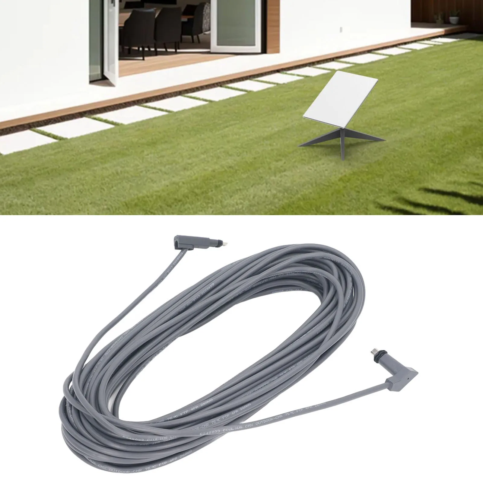 

Rectangular V2 Cable Rectangular Satellite Replacement Cable Rubber and Red Copper 30ft for Network Connections