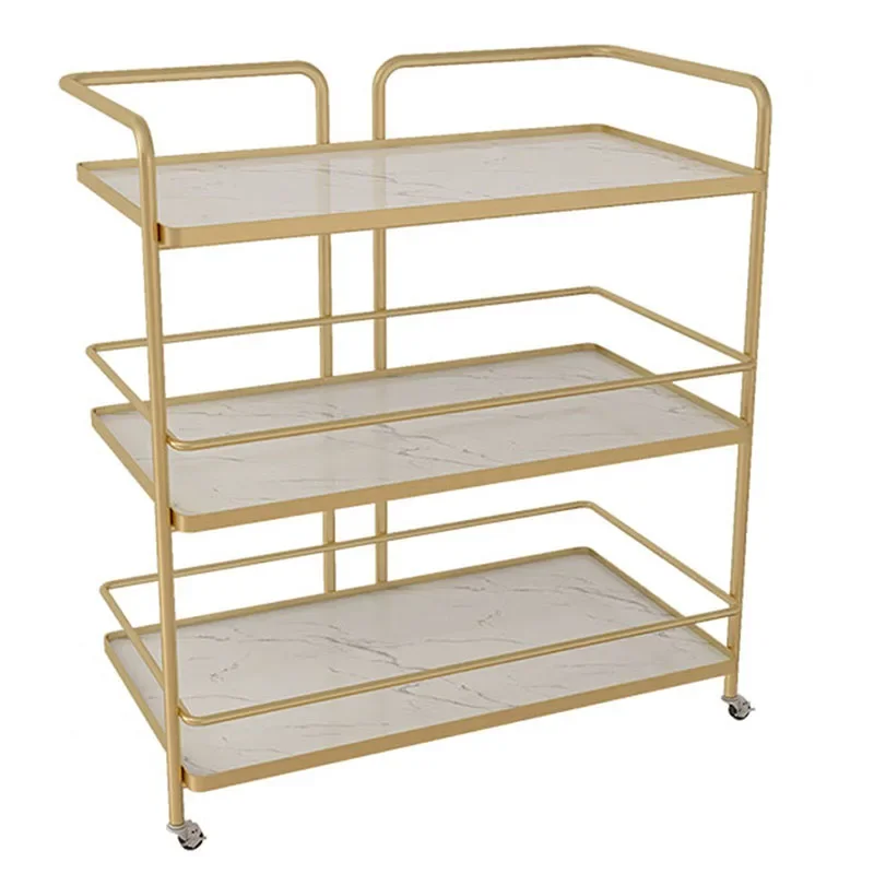 Rotating Cleaning Shelf Salon Trolley Bar Gold Drink Serving Salon Trolley Muebles Workshop Peluqueria Salon Furniture