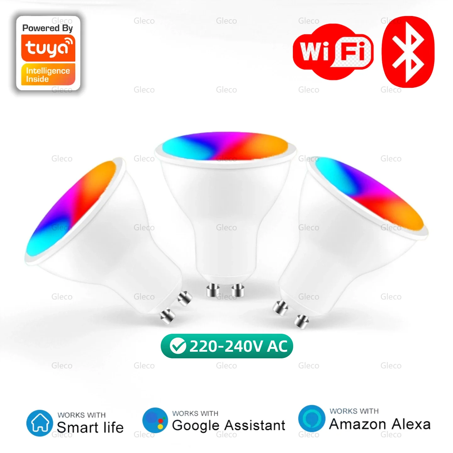 

10-1 шт. Tuya WiFi GU10 Умная светодиодная лампа Bluetooth GU10 Светодиодная лампа 220 В Прожекторные лампы работает с Alexa Google Home Smart Life