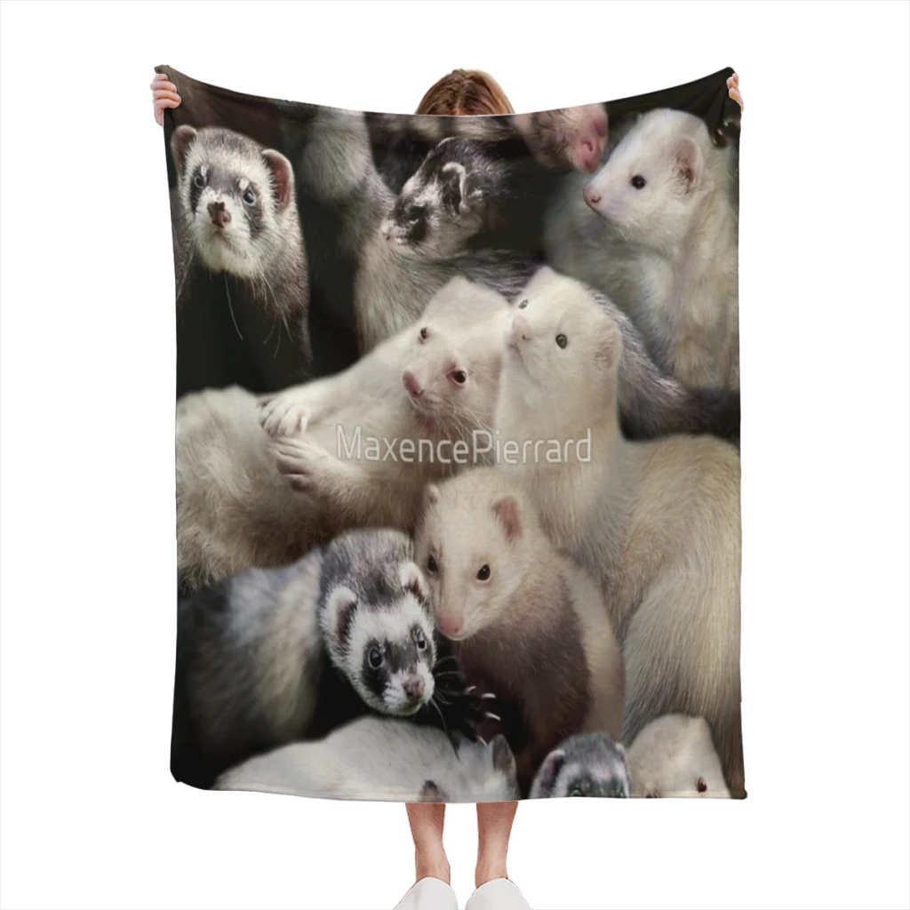 

Ferrets Summer Blanket Thin Blanket Comforter Flannel Soft throw Blankets Warm Home and decoration