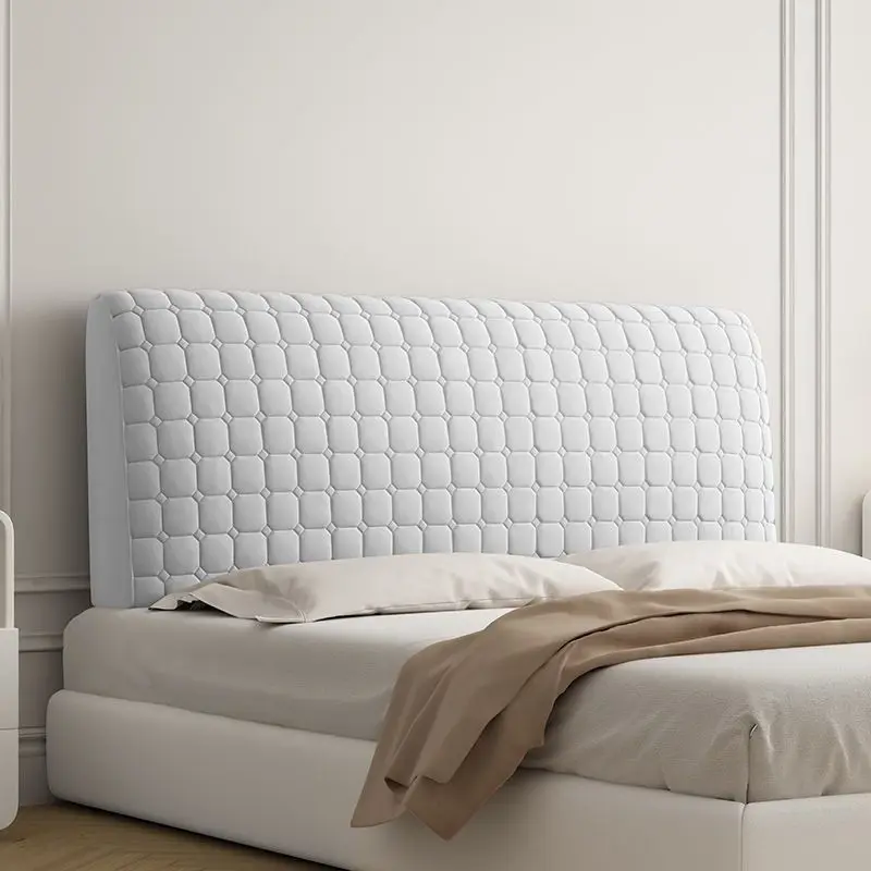 

Nordic Solid Color Quilted Bed Head Cover All-inclusive Thicken Velvet Headboard Covers Multiple Sizes Bed Back Protector Cover