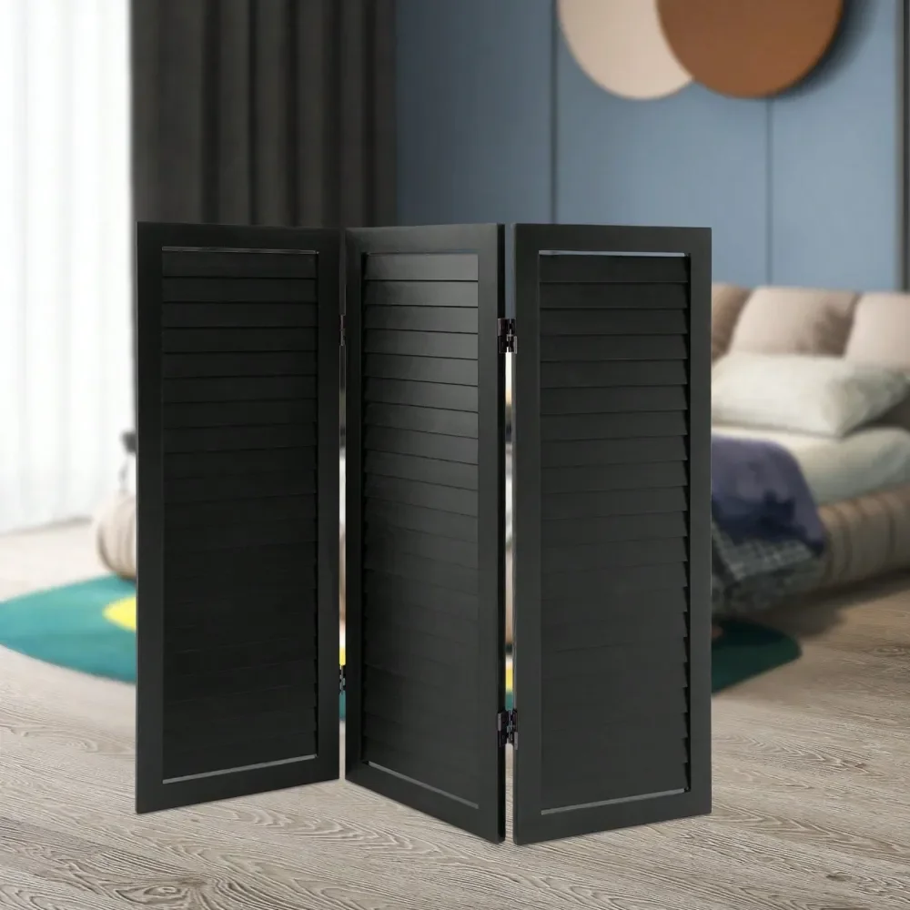 

Складная перегородка-ширма для комнаты, 31,9 дюйма, деревянная, белая/черная, для зонирования пространства, складная.