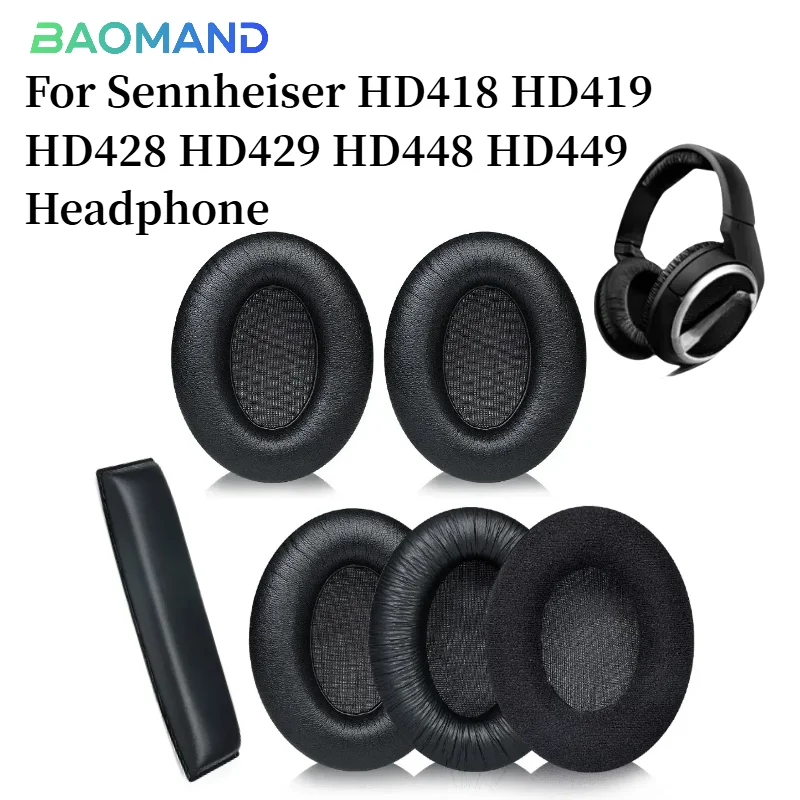 

Protein Leather Earpads Cushions for Sennheiser HD418 HD419 HD428 HD429 HD448 HD449 Headphones, Replacement Ear Pads Headset